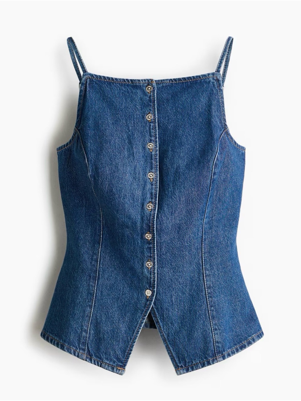 H&M Dark Blue Denim Button-Front Cami